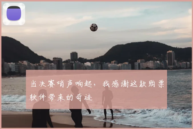 当决赛哨声响起,我感谢这款购票软件带来的奇迹