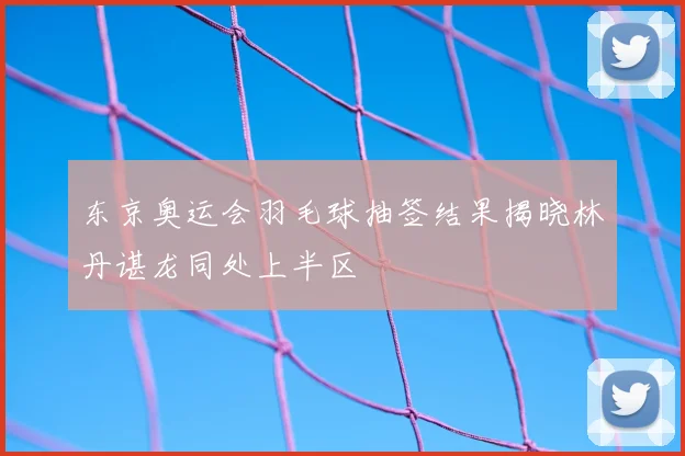 东京奥运会羽毛球抽签结果揭晓林丹谌龙同处上半区